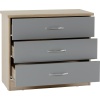 Nevada Grey Gloss 3 Drawer Chest of Drawers
