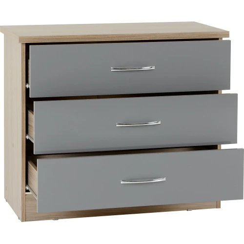 Nevada 3 Drawer Chest Grey