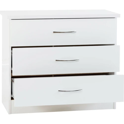 Nevada 3 Drawer Chest White