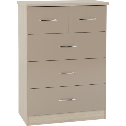 Nevada Oyster Gloss 3+2 Drawer Chest of Drawers