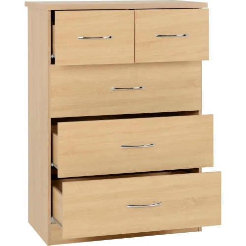 Nevada Sonoma Oak 3+2 Drawer Chest of Drawers