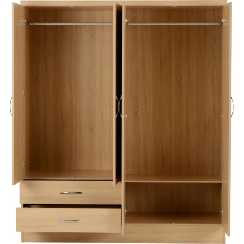 Nevada Sonoma Oak 4 Door Wardrobe