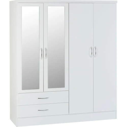 Nevada 4 Door Wardrobe White