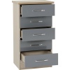 Nevada Grey Gloss 5 Drawer Chest of Drawers
