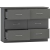 Nevada 3D Grey 6 Drawer Chest of Drawers