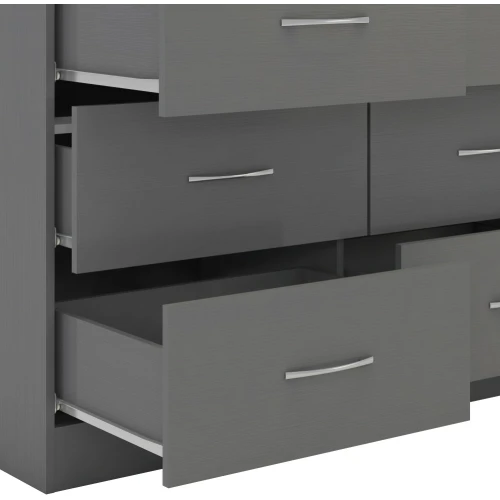 Nevada 3D Grey 6 Drawer Chest of Drawers