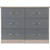 Nevada Grey Gloss 6 Drawer Chest of Drawers