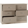 Nevada Oyster Gloss 6 Drawer Chest of Drawers
