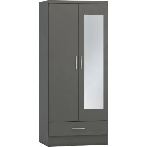 Nevada Mirrored 2 Door Wardrobe 3D