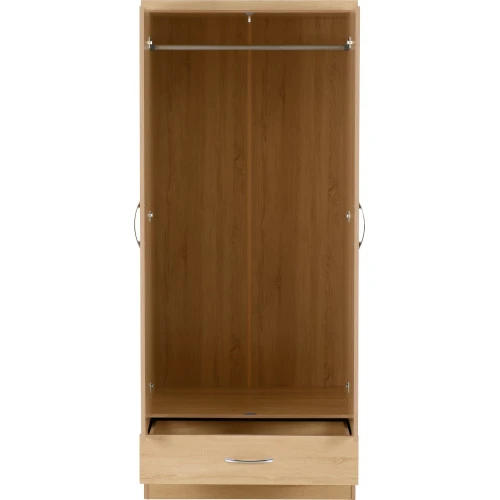 Nevada Sonoma Oak Mirrored 2 Door Wardrobe