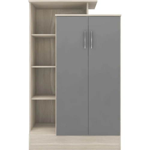 Nevada Grey Gloss Petite Open Shelf Wardrobe