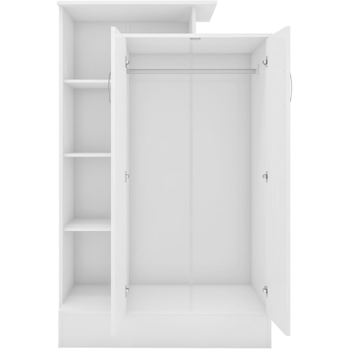 Nevada White Petite Open Shelf Wardrobe