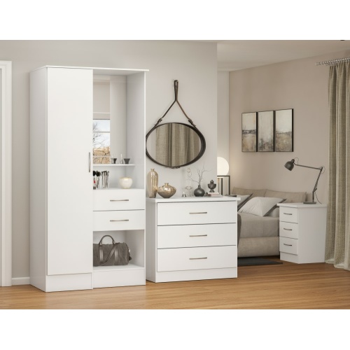 NEVADA VANITY 1 DOOR WARDROBE - WHITE GLOSS 2021 100-101-148 (2) IW Furniture | Buy Now