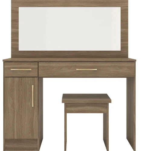 Nevada Rustic Oak Vanity Dressing Table Set