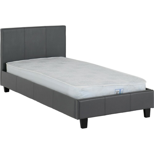 Prado 3ft Bed Grey Faux Leather