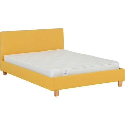 Prado 4'6 Mustard Fabric Bed