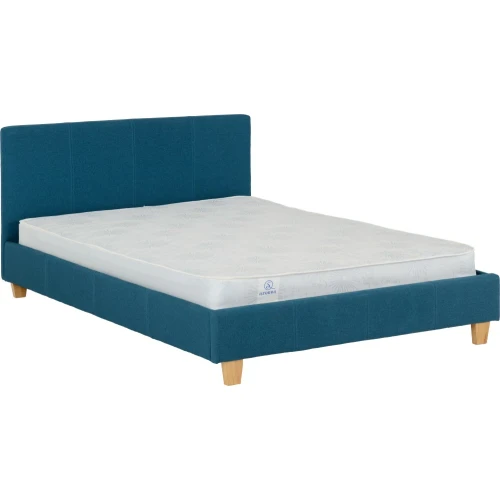 Prado 4'6 Petrol Blue Fabric Bed