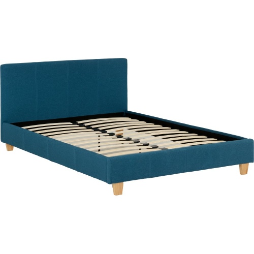 Prado 4ft6 Petrol Blue Fabric Bed