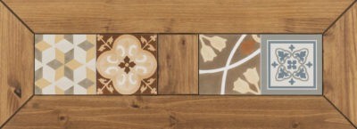Salvador Distressed Waxed Pine Tile Top 3 Door Sideboard