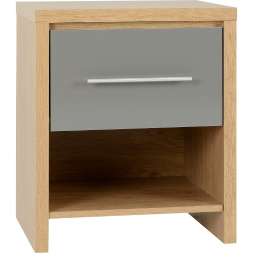 Seville Grey 1 Drawer Bedside Cabinet