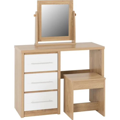 Seville White 3 Drawer Dressing Table Set