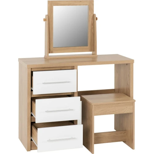 Seville White 3 Drawer Dressing Table Set