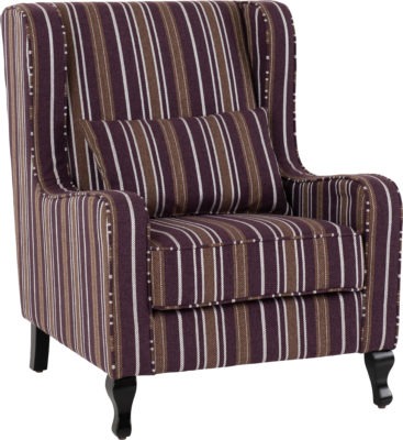 Sherborne Burgundy Stripe Fabric Fireside Chair