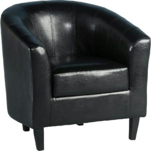 Tempo Black Faux Leather Tub Chair