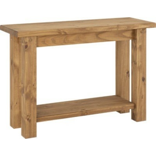 Tortilla Distressed Waxed Pine Console Table
