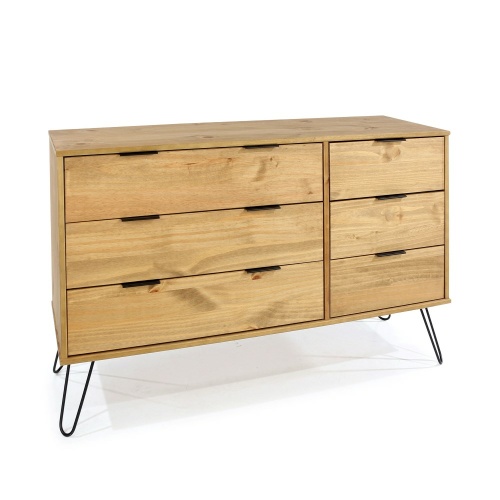 Augusta 3+3 drawer wide chest of drawers