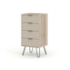 Augusta Driftwood 4 drawer narrow chest of drawers