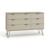 Augusta Driftwood 6 drawer wide chest of drawers