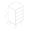 Augusta Grey 4 drawer narrow chest of drawers