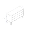 Augusta Grey 6 drawer wide chest of drawers