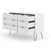 Augusta White 6 drawer wide chest of drawers