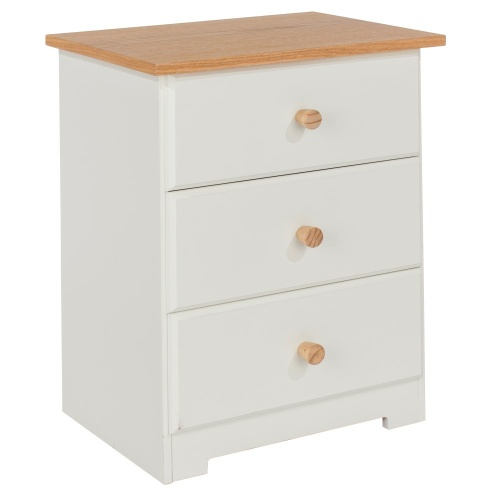 Colorado White Oak 3 drawer bedside cabinet