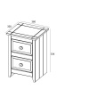 Capri White 2 Drawer Petite Bedside Cabinet