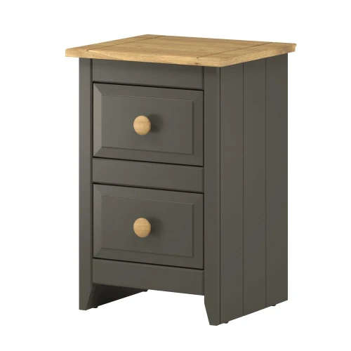 Capri Carbon 2 drawer petite bedside cabinet