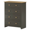 Capri Carbon and Pine 4 Drawer Chest