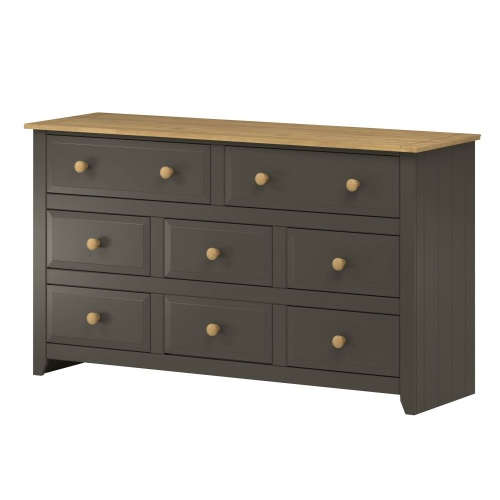 Capri Carbon and Pine 6 plus 2 Chest of Drawers