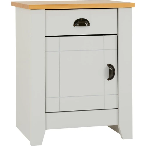 Ludlow Bedside Cabinet Grey Oak Lacquer