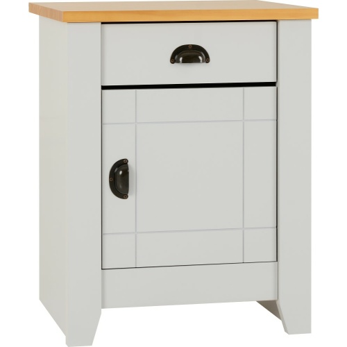 Ludlow Bedside Cabinet Grey Oak Lacquer