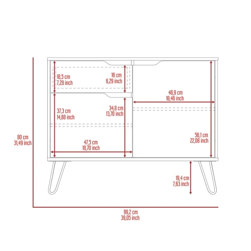 Manhatten Effect 2 Door 1 Drawer Sideboard