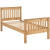 Monaco 3ft Bed High Foot End Distressed Waxed Pine