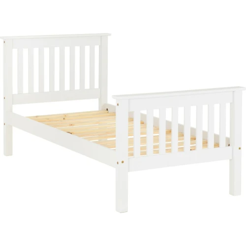 Monaco 3ft White Bed High Foot End