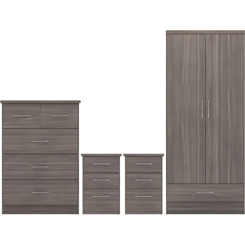 Nevada 2 Door Wardrobe Bedroom Set Black