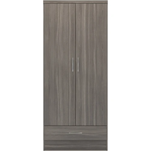 Nevada Black 2 Door 1 Drawer Wardrobe