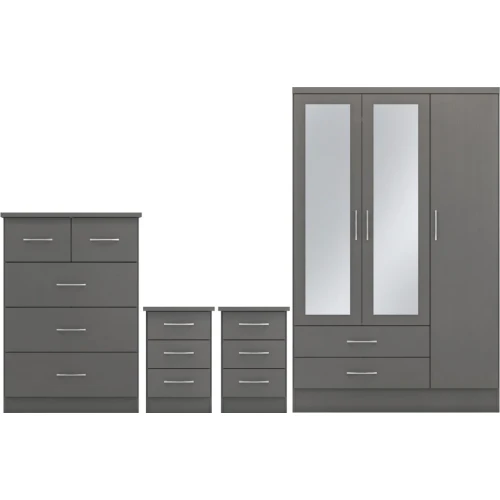 Nevada 3 Door Wardrobe Bedroom Set 3D