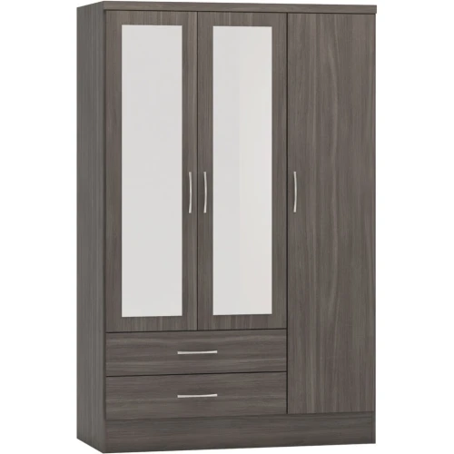 Nevada 3 Door Wardrobe Black