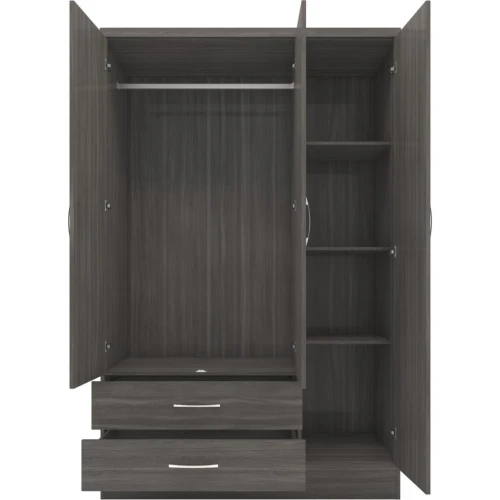 Nevada Black 3 Door Mirrored Wardrobe